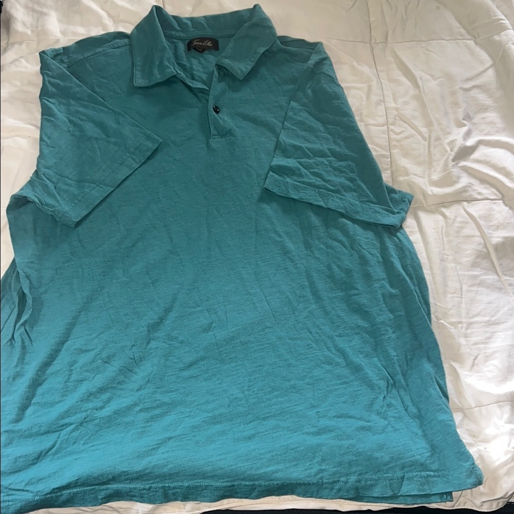 Tasso Elba Blue Polo Shirt Casual Cotton Blend